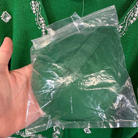 Cervelle Sweater Womens Size S Green Ramie Blend Beaded Embellished Button Front - Picture 7 of 15